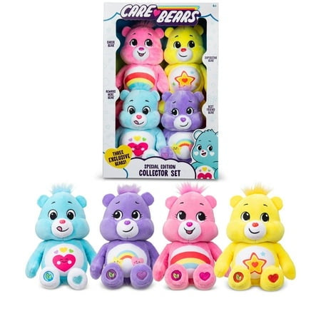 Care Bears 8" Plush 4-Pack Treasure Box — Soft, Cuddly Bears (Ages 4+)