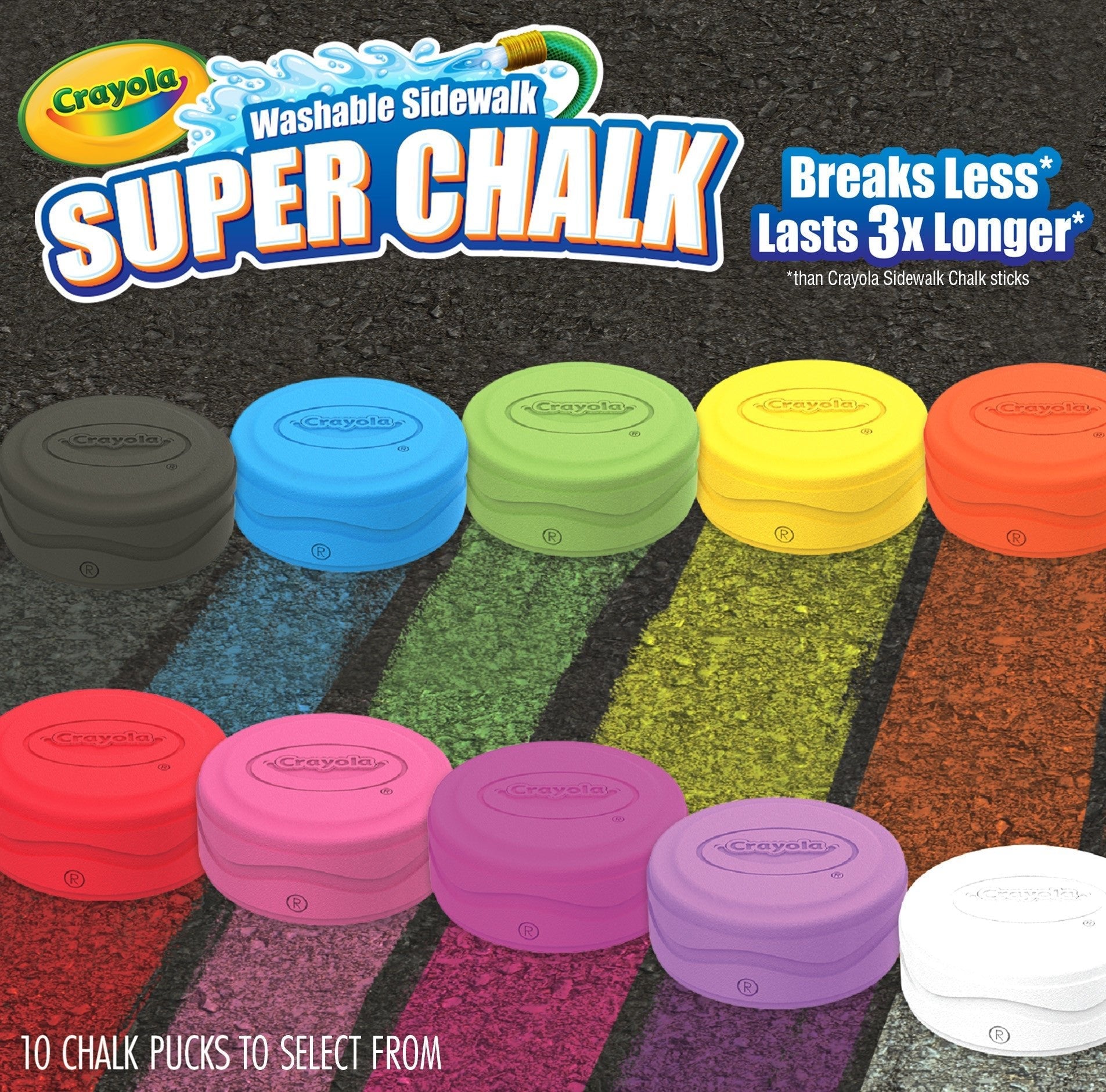 Case of 30 ea Crayola Super Chalk, Ships Better, Washable Sidewalk Chalk. Last 3x Longer & Fewer Breaks - Lion Wholesale
