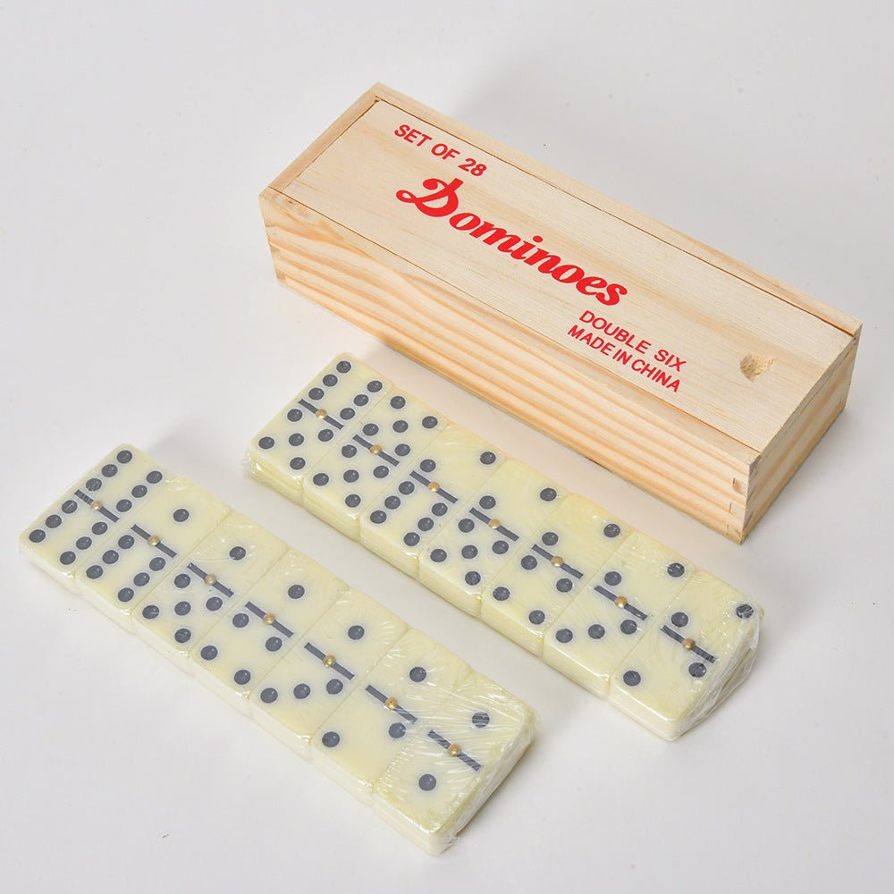 Classic Full Size Double Six Dominoes Set in Wooden Box – 28 Pieces - Lion Wholesale