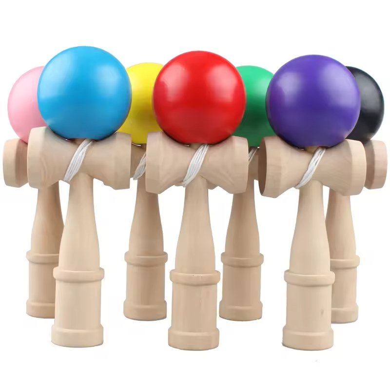Classic Wooden Kendama Toy - Master Coordination and Focus(Actual colors may vary - sold individually) - Lion Wholesale