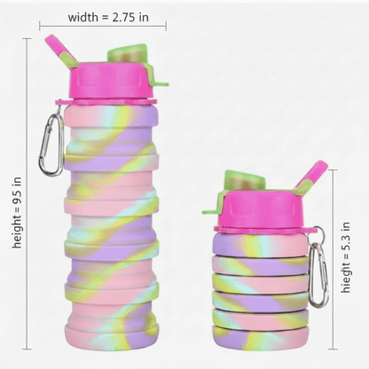 Collapsible Silicone Water Bottle 17oz | BPA - Free | Shoebox & Bulk Gift Ready | Multicolor - Lion Wholesale
