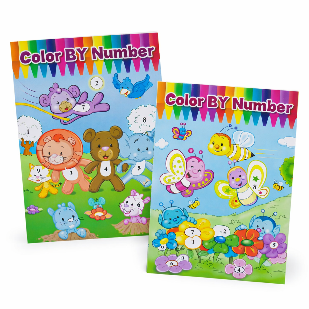 Color by Number Coloring Books – 80 Pages each x 2 books - Lion Wholesale