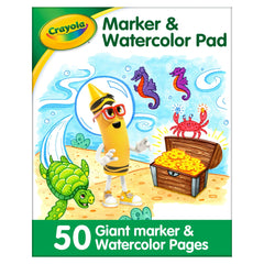 Crayola Marker Water Color Pad 10" Long x 8" Wide x 50 sheets. - Lion Wholesale