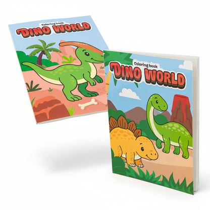 Dino World Coloring Book - 2 designs