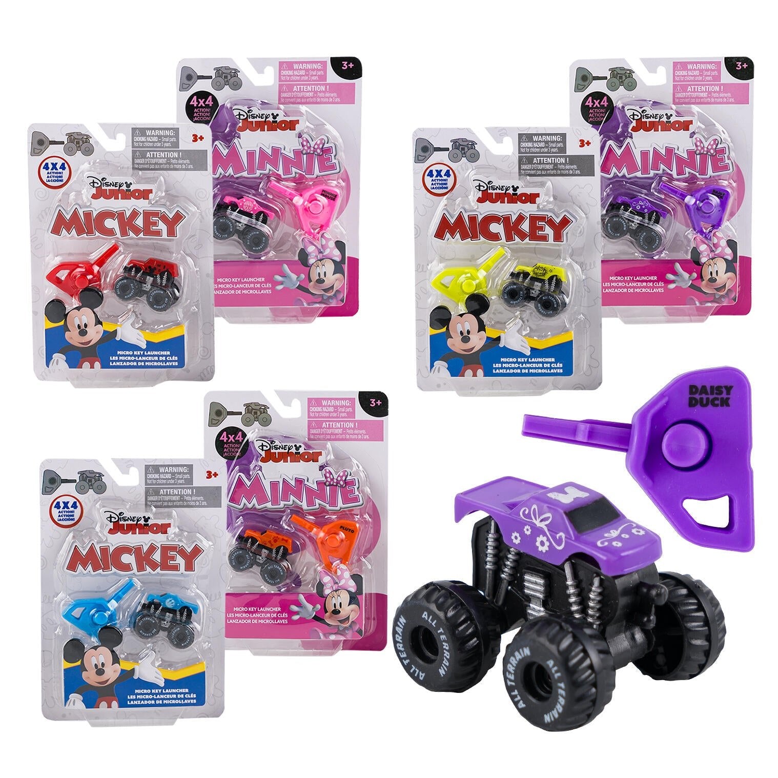 Disney Junior Micro Key Launcher Mini 4x4 Trucks – Assorted Colors - Lion Wholesale