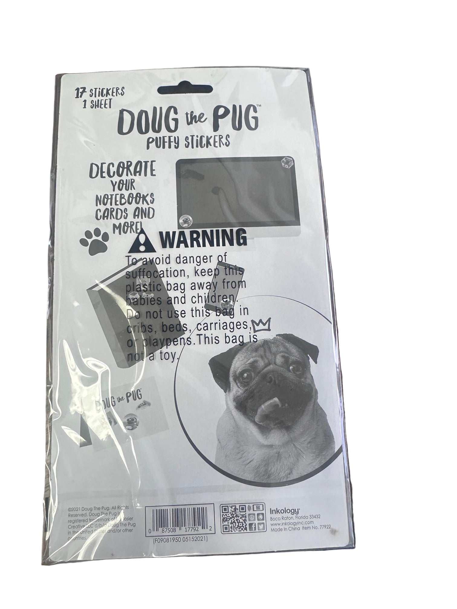 Doug the Pug Puffy Sticker Sheet – 17 Raised Stickers - Lion Wholesale