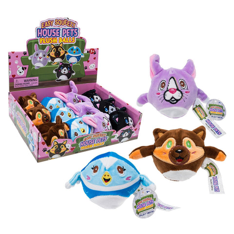 Easy House Pets Plush Balls - 3" Squishy Bug Fidget Toys 12 Pack Asst. | NOT FOR OCC - Lion Wholesale