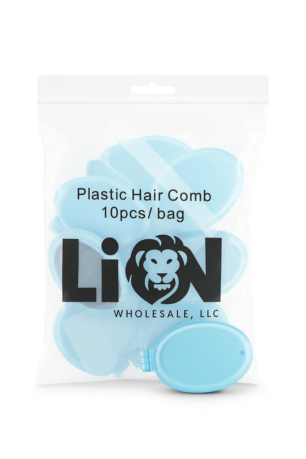 Foldable Oval Hair Brush with Mirror – 4" Compact Travel Size |Individual & 10 Pack - Lion Wholesale