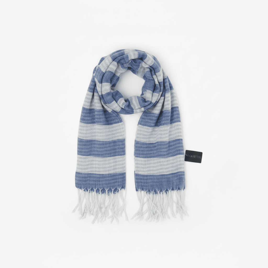 Forever 21 Cream & Blue Fashion Scarf – Lightweight Wrap | 80" x 36" | 100% Polyester - Lion Wholesale