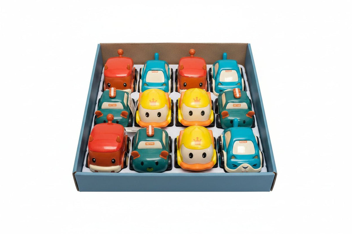 Friction Cartoon Cars – Fun Random Assortment | Sold Individually Or By The Case - Lion Wholesale