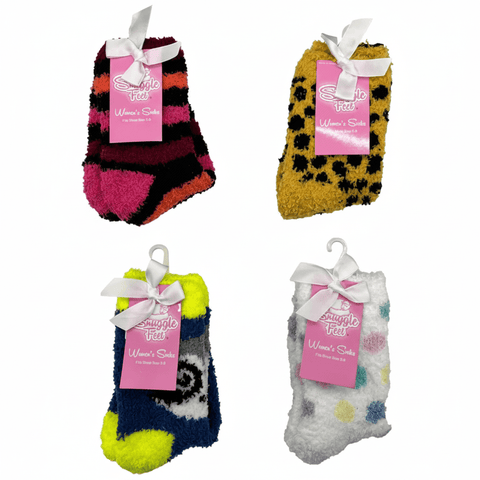 Fuzzy Socks | Assorted Designs | Size 9–11 | Bulk - Lion Wholesale