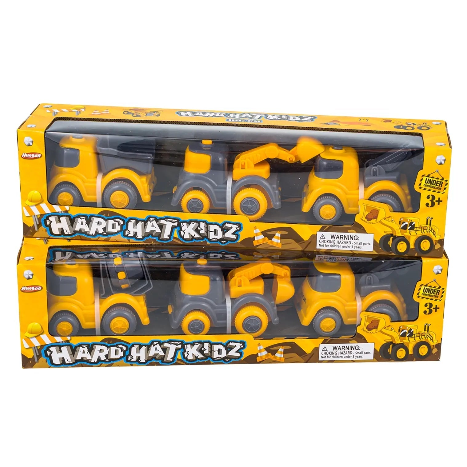 Hard Hat Kidz Construction Trucks (3 - Pack) Toy Vehicles, No Batteries, Ages 3+ - Lion Wholesale