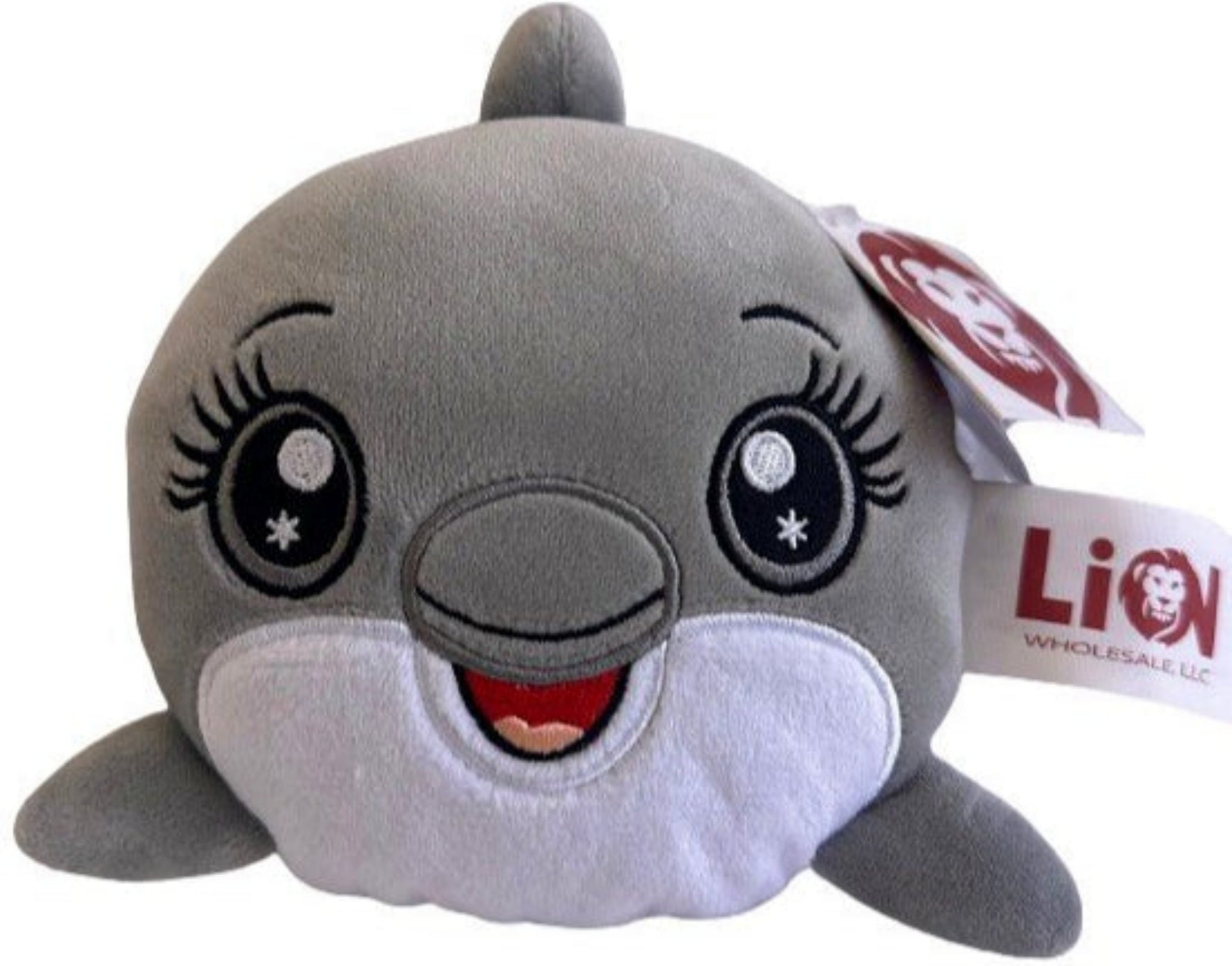 Huggable Plushie "Snuggles the Happy Dolphin" Pillow - Super Soft 5" Companion - Lion Wholesale