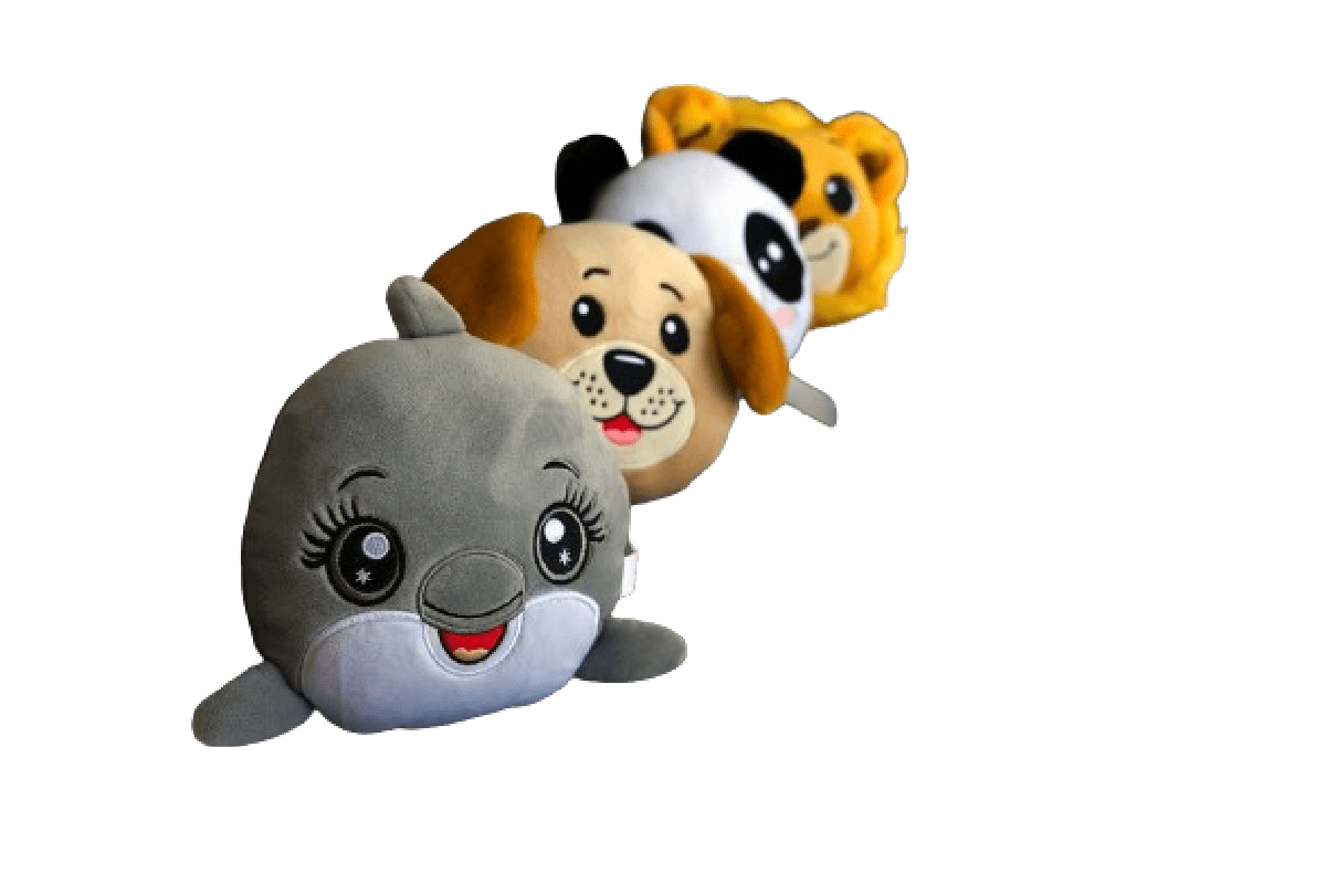 Huggable Plushie "Snuggles the Happy Dolphin" Pillow - Super Soft 5" Companion - Lion Wholesale