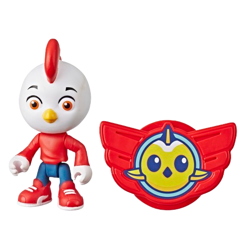 Top Wing Rod Mini Figure with snap-on badge for preschoolers, featuring colorful design and role-play fun.