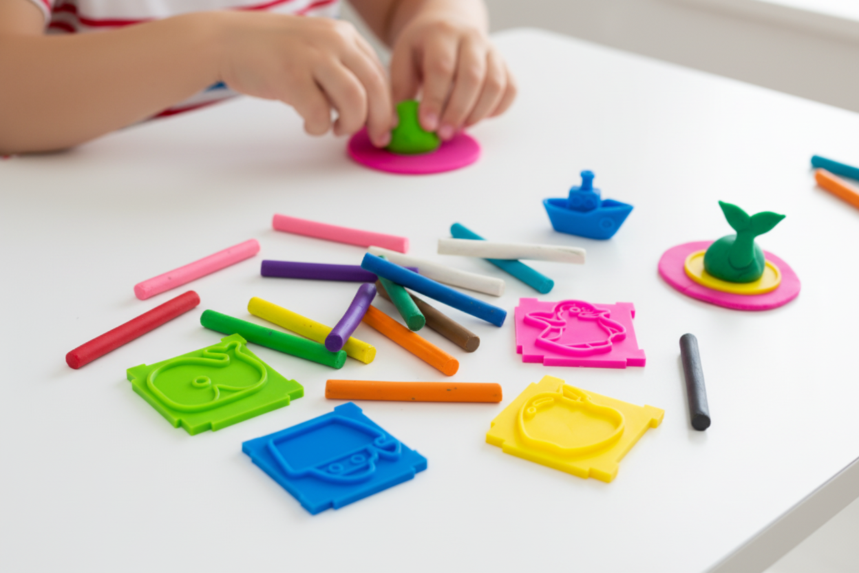 KidArt Modeling Clay child playing with clay and molds