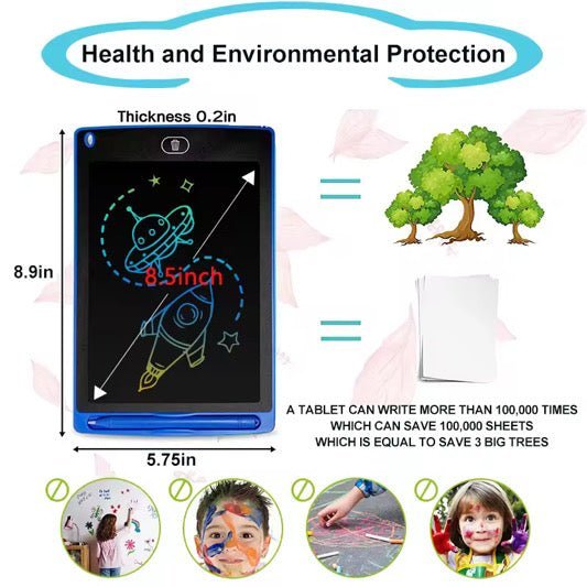 LCD Writing Tablet – 8.5" Reusable Drawing Pad | 100,000 Erases | Ages 3+ - Lion Wholesale
