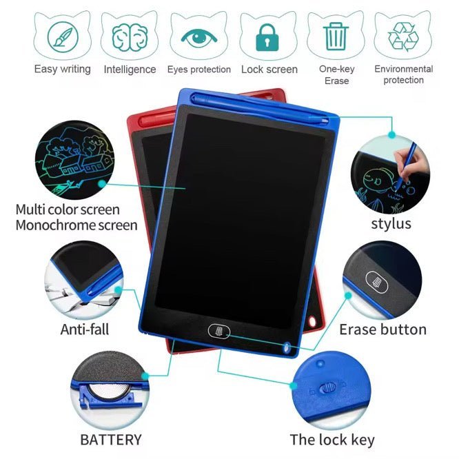 LCD Writing Tablet – 8.5" Reusable Drawing Pad | 100,000 Erases | Ages 3+ - Lion Wholesale