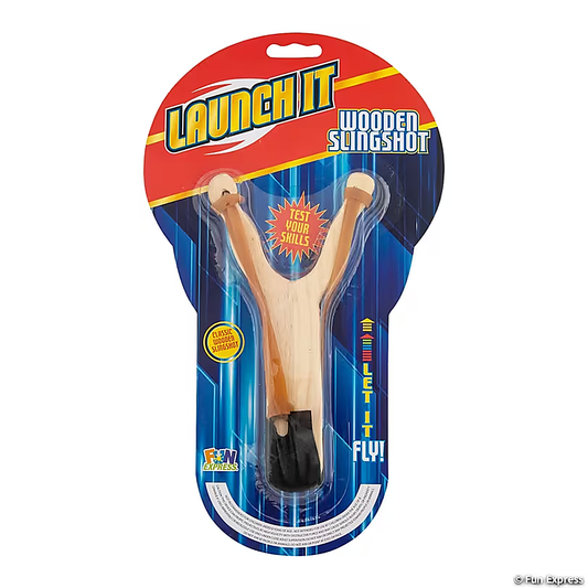 Leather & Jute; Jute Wooden Slingshot (7 1/4") - Lion Wholesale