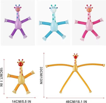 Light up Giraffe Pop Tubes - Flexible Tubes with LED Lights and Suction Cups Asst. Colors(each) - Lion Wholesale