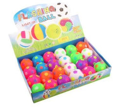 Light up Miniature Soccer Ball, Bouncy Ball 2" Toy, Assorted Colors - Lion Wholesale