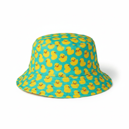 Lucky Ducky Pink & Green Polyester Bucket Hats - Lion Wholesale