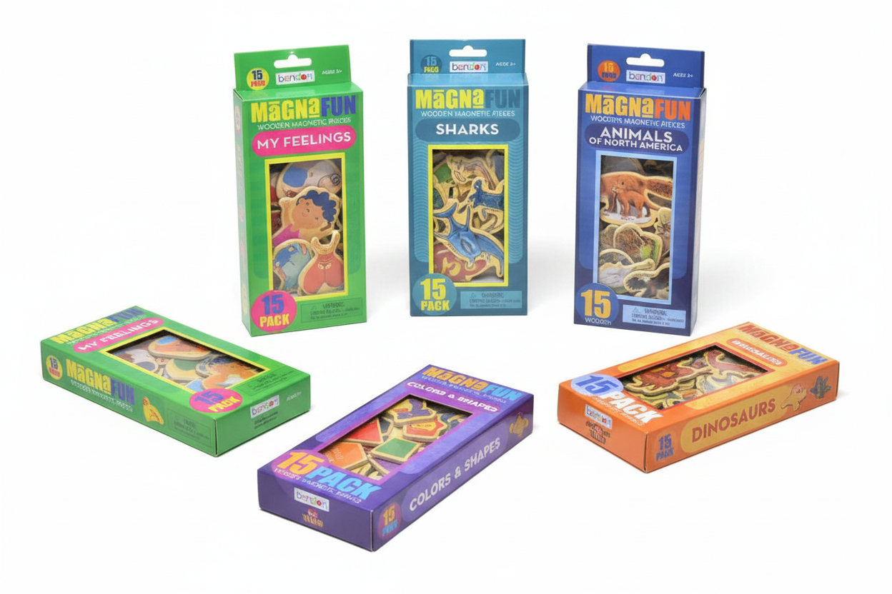  Boxes of magnets shaped like animals or shapes 5 boxes