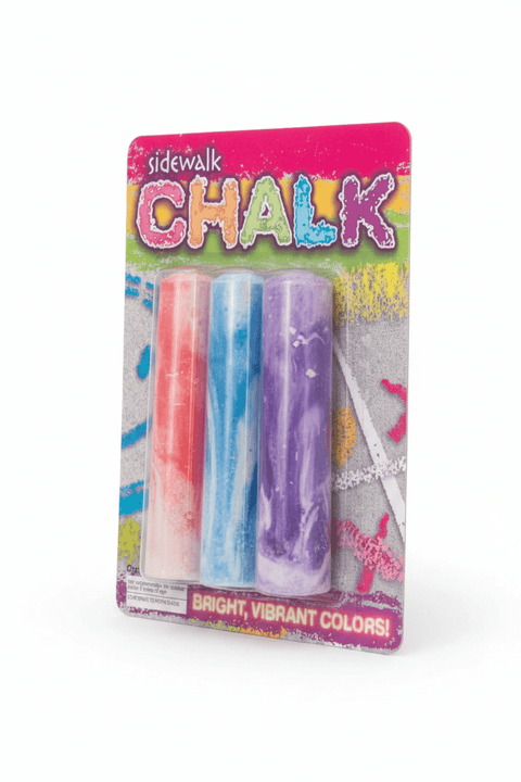 Marble Sidewalk Chalk 3-Piece Blister Card | Bulk Shoebox & Party Favors - Lion Wholesale