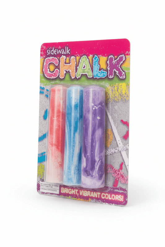 Marble Sidewalk Chalk 3-Piece Blister Card | Bulk Shoebox & Party Favors - Lion Wholesale