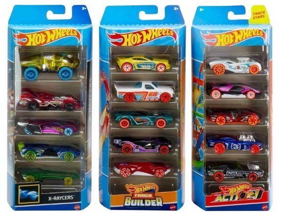 Mattel Hot Wheel 5 Pack selected from 3 Themes: HW City, X-Raycers & Track Pack(sold as 1-5 pack) - Hot Wheels-Lion Wholesale