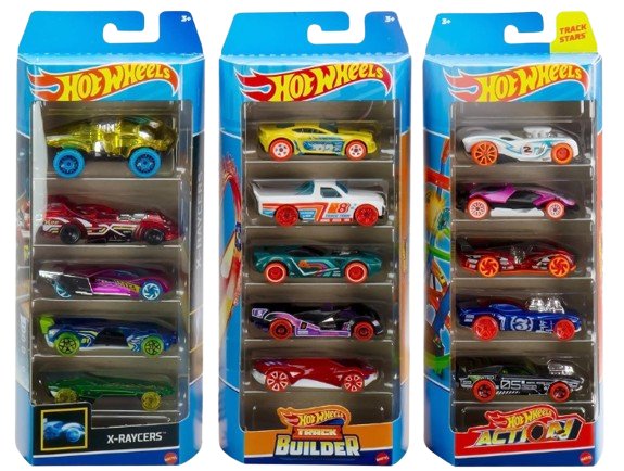 Mattel Hot Wheels Toy Cars, Bundle of 15 1:64 Scale Vehicles with 3 Themes: HW City, X-Raycers & Track Pack - Lion Wholesale