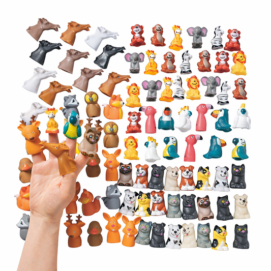 Mini Animal Finger Puppets – Assorted Styles (Sold Individually) | Random Selection - Lion Wholesale