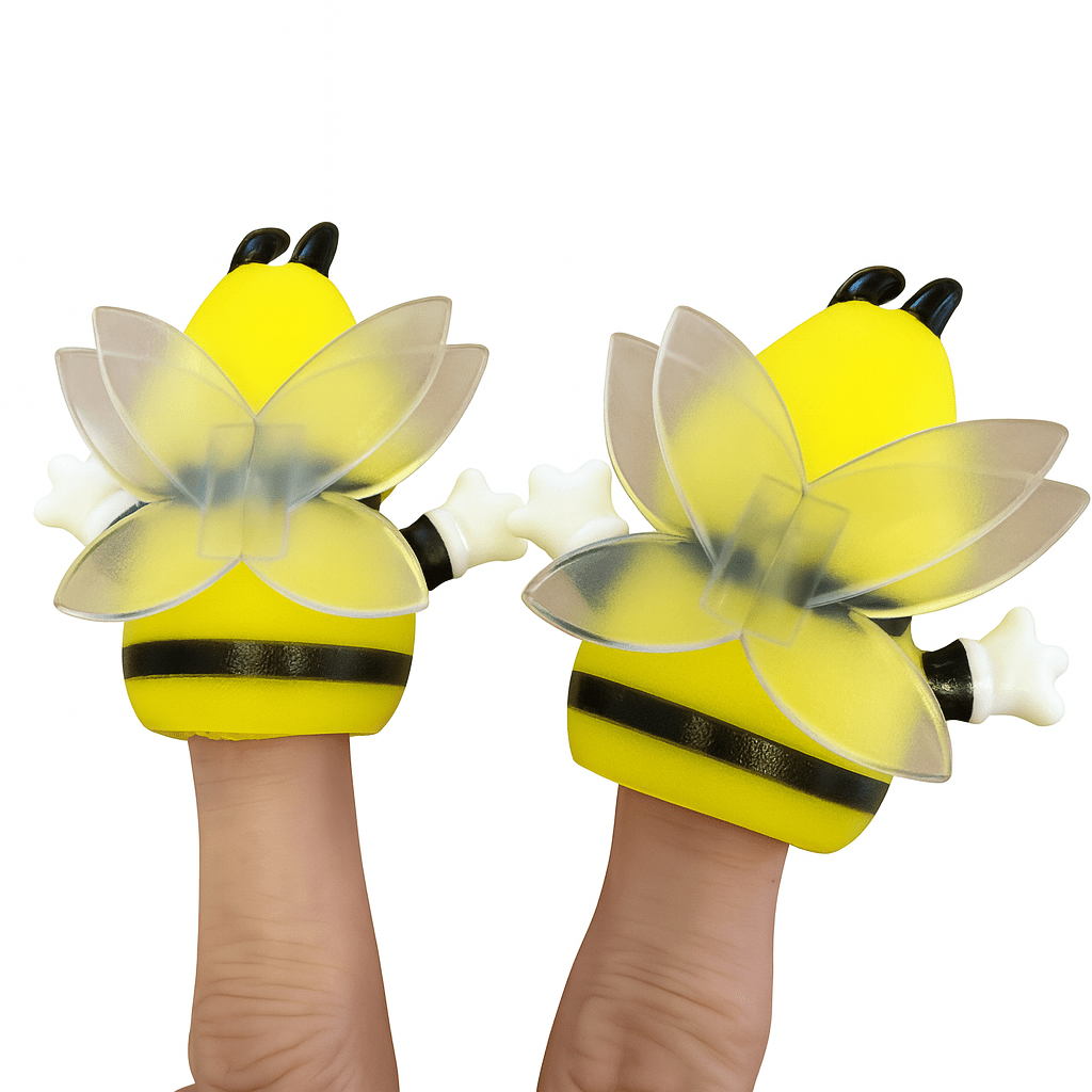 Mini Vinyl Busy Bee Finger Puppets – 2¼"(sold individually) - Lion Wholesale