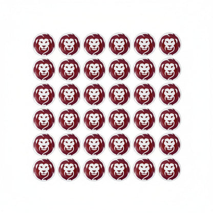 36 compressed towels arranged in a grid on a white background