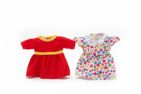 Mix & Match Dresses for Josephine™ 14" Rag Doll – 2 Outfit Styles | Sold Individually - Lion Wholesale