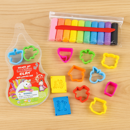 Modeling Clay Deluxe Set with Carrying Case – Molds, Stamps & Tools - Lion Wholesale