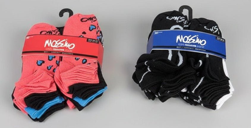 Mossimo Kids Quarter Socks, 20-Pair Pack, Sizes 6–8 | Shoebox Bulk - Lion Wholesale