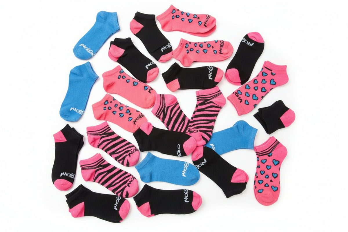 Mossimo Kids Quarter Socks, 20-Pair Pack, Sizes 6–8 | Shoebox Bulk - Lion Wholesale