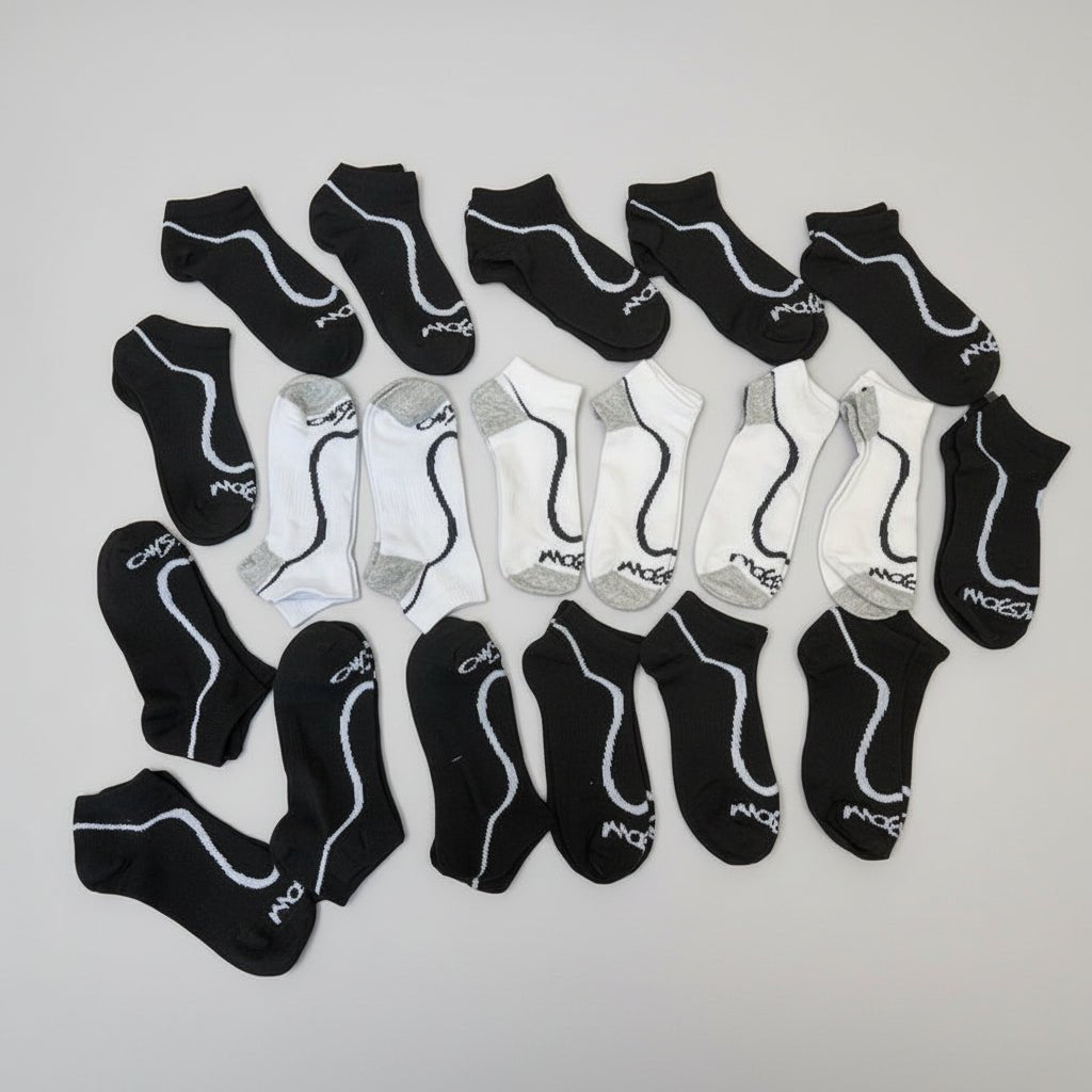 Mossimo Kids Quarter Socks, 20-Pair Pack, Sizes 6–8 | Shoebox Bulk - Lion Wholesale