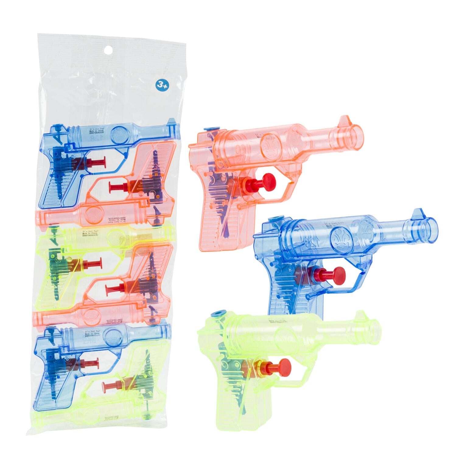 New Arrival | 6 Pack of Squirt Guns in 3 Assorted Colors - Just a Fun Filler - Lion Wholesale
