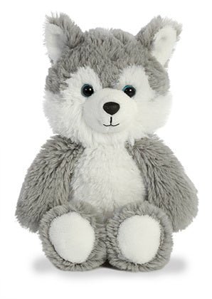 New Arrival | Cuddly Friends Soft Grey Husky by Aurora, Weighted to Sit, Soft, Sweet! - Lion Wholesale