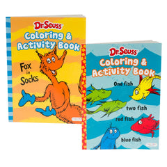 New Arrival |Dr. Seuss Coloring and Activity Book Set – Fox in Socks & One Fish Two Fish ($1.19 each) - Lion Wholesale