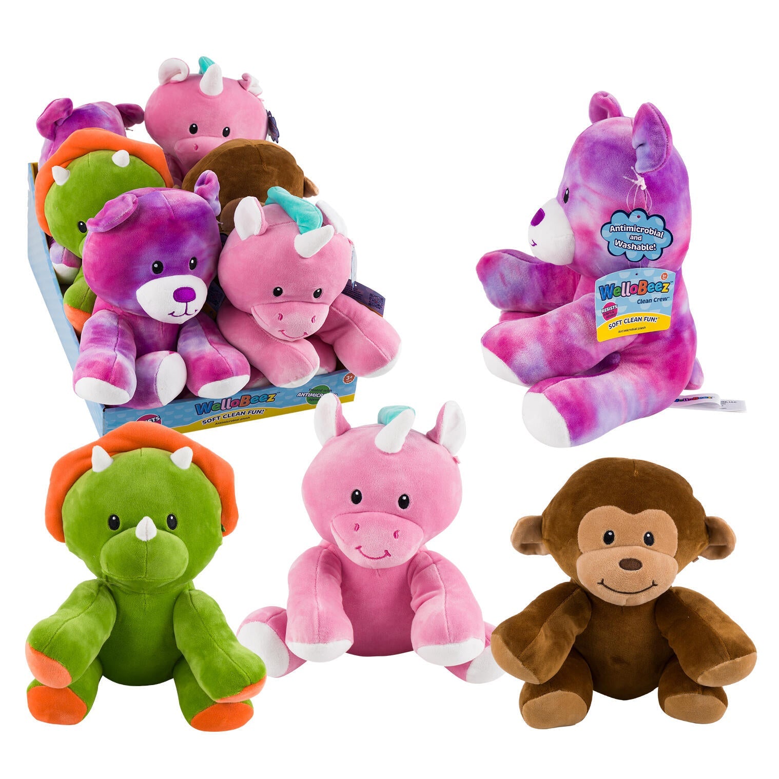 New Arrival | WelloBeez Clean Crew Plush Toy - 10.5" Soft Clean Fun - Antimicrobial And Washable - Assorted - Lion Wholesale