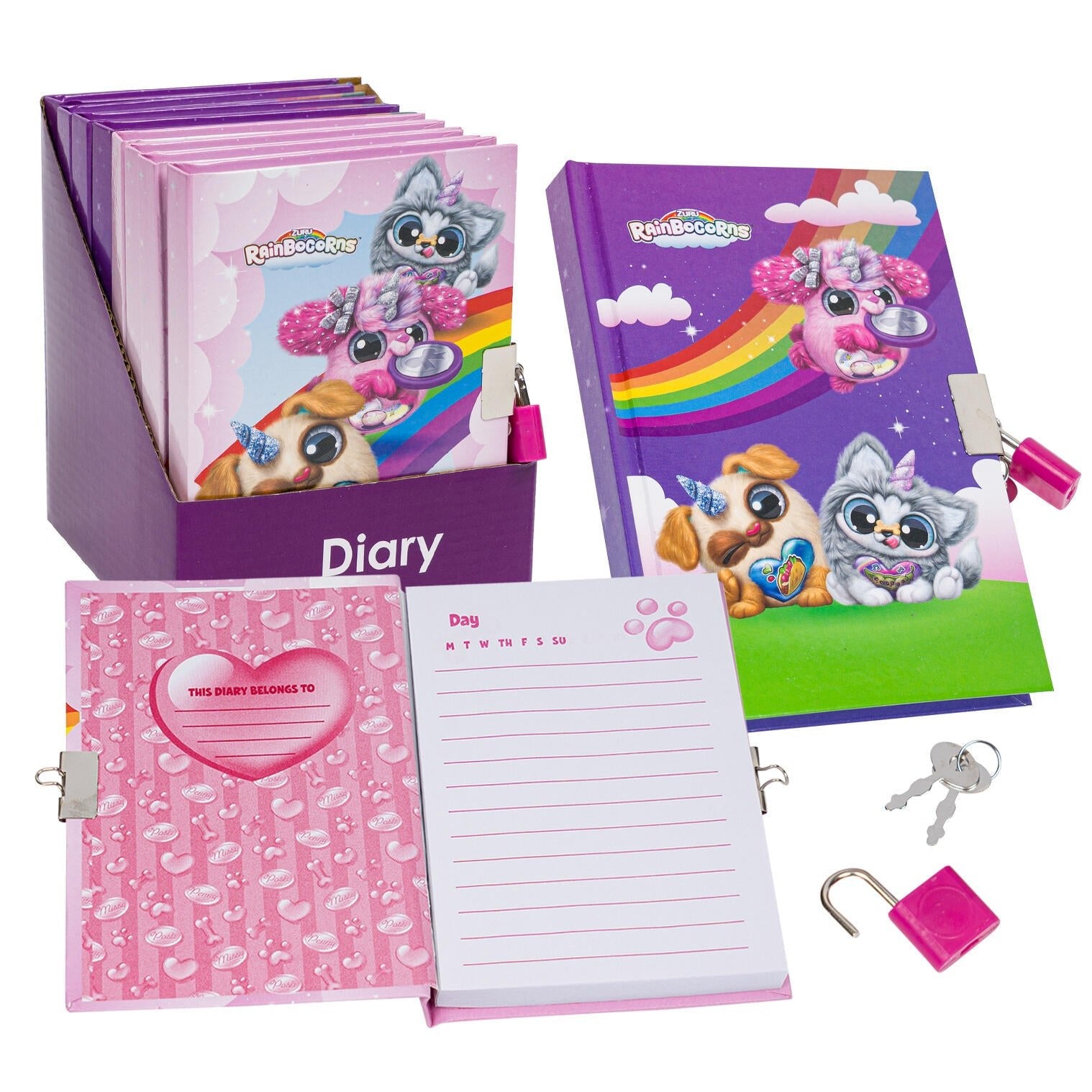 New Arrival |Zuru Rainbocorns Diary with Lock - 6" - Lion Wholesale