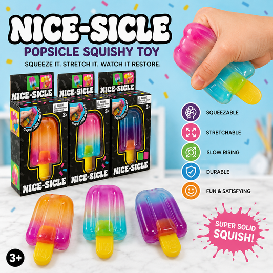 Nice-Sicle Taba Squish Popsicle | Stress Relief Fidget Squishy Toy - Lion Wholesale