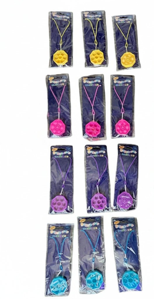 Octagon Pop Fidget Necklace – Wearable Bubble Fidget Pendant | Tie - Dye or Multicolor - Lion Wholesale