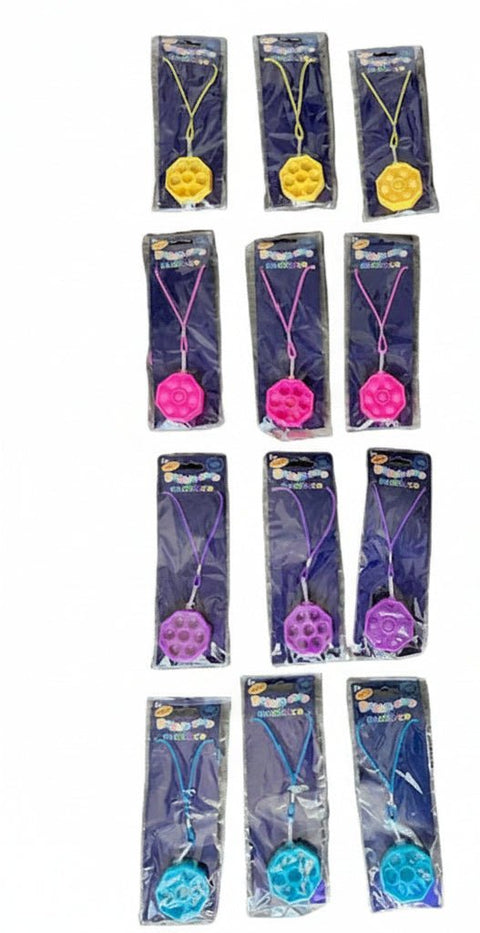 Octagon Pop Fidget Necklace – Wearable Bubble Fidget Pendant | Tie - Dye or Multicolor - Lion Wholesale
