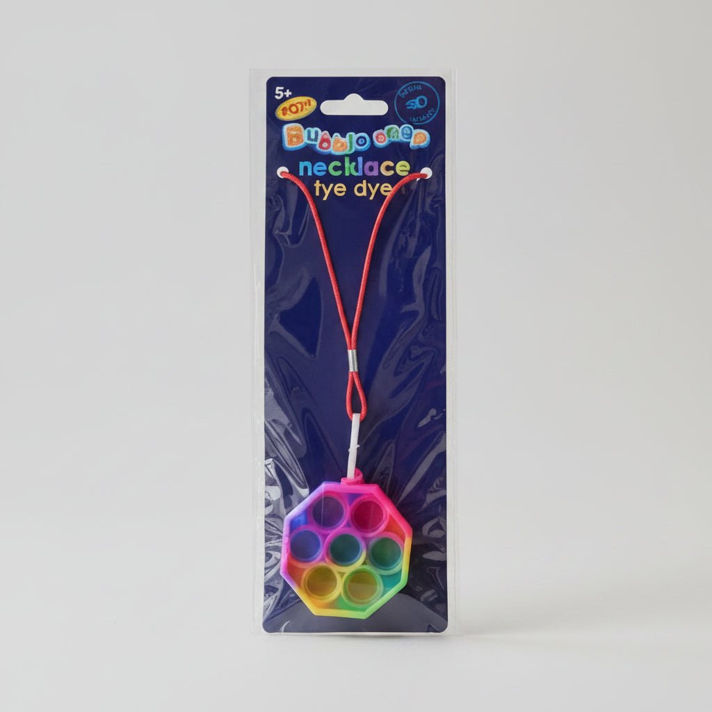 Octagon Pop Fidget Necklace – Wearable Bubble Fidget Pendant | Tie - Dye or Multicolor - Lion Wholesale