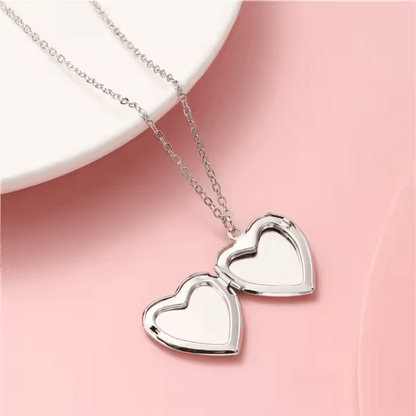 Pink Heart Locket Necklace with Chain - super cute! - Lion Wholesale