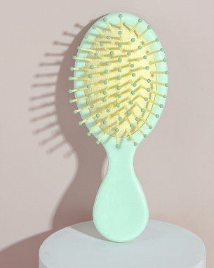 Pkg of 10 Hair Brushes: Mini Wet/Dry Travel Hair Brush Assortment - Lion Wholesale